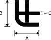 Eckverbindungsprofil-icon schwarz